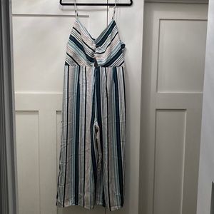 XL Target xhiliration cropped jumpsuit with vertical pastel stripes.